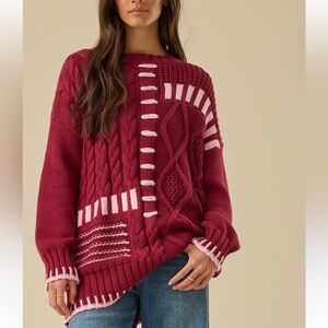 NEW ALTARD state Cierra Cable Whipstitch Sweater size: XL